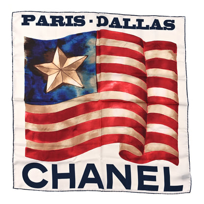 Chanel Silk Paris Dallas Square Scarf White Multicolor 1 of 3