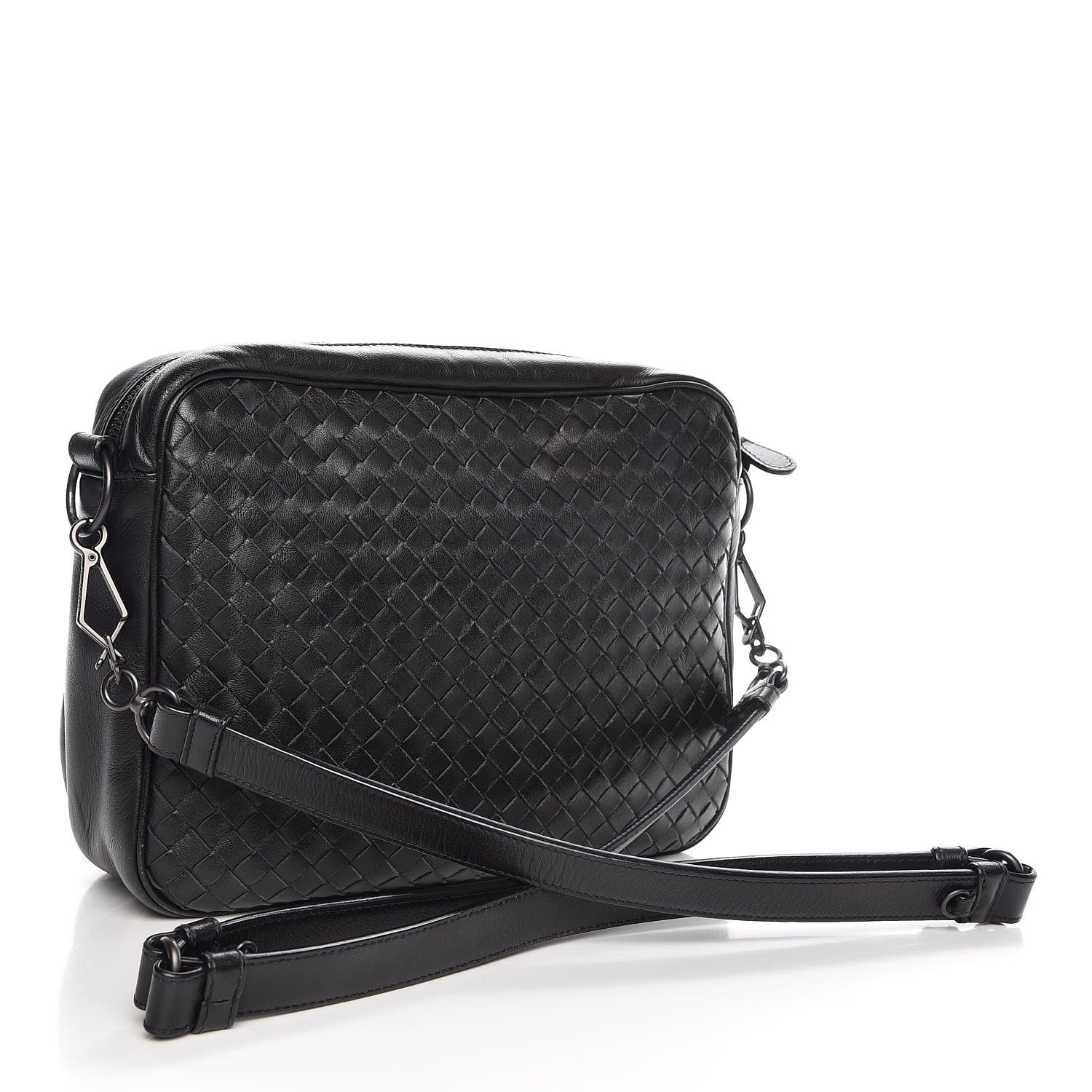 Bottega Veneta Nappa Intrecciato Crossbody Flap Bag Black 3 of 8