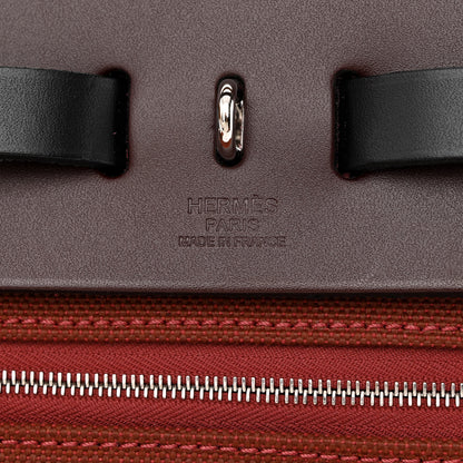 Hermes Military Toile Vache Hunter Tri-Color Herbag Zip Retourne 31 PM Rouge H Ebene Black 7 of 12
