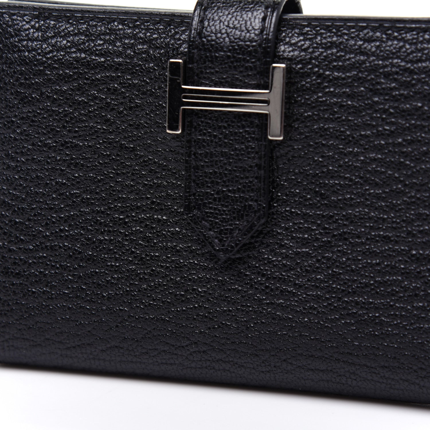 Hermes Chevre Mysore Bearn Card Holder Wallet Black 9 of 11