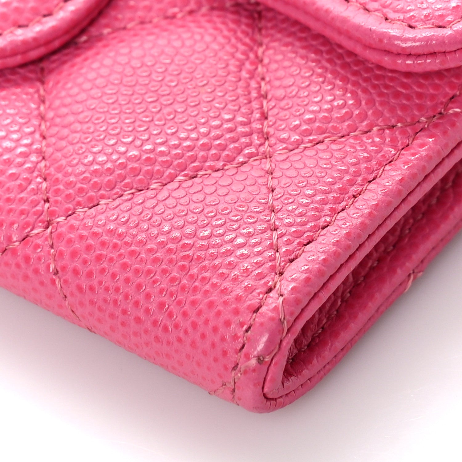 Chanel Caviar Quilted Flap Card Holder Wallet Pink 9 of 9