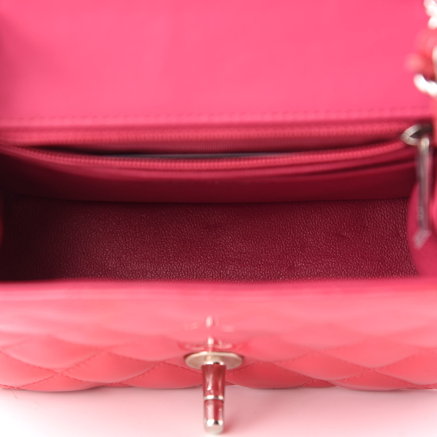 Chanel Patent Quilted Mini Square Flap Pink 4 of 8