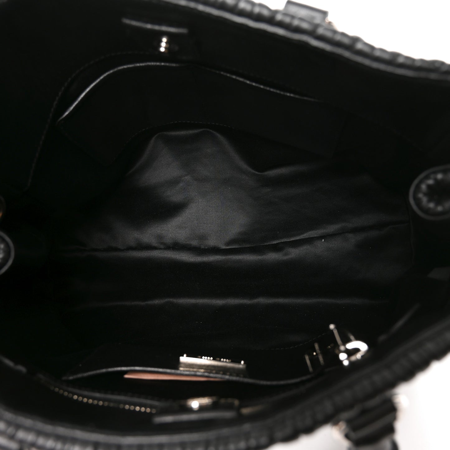 Nappa Matelasse Swarovski Crystal Tote Black