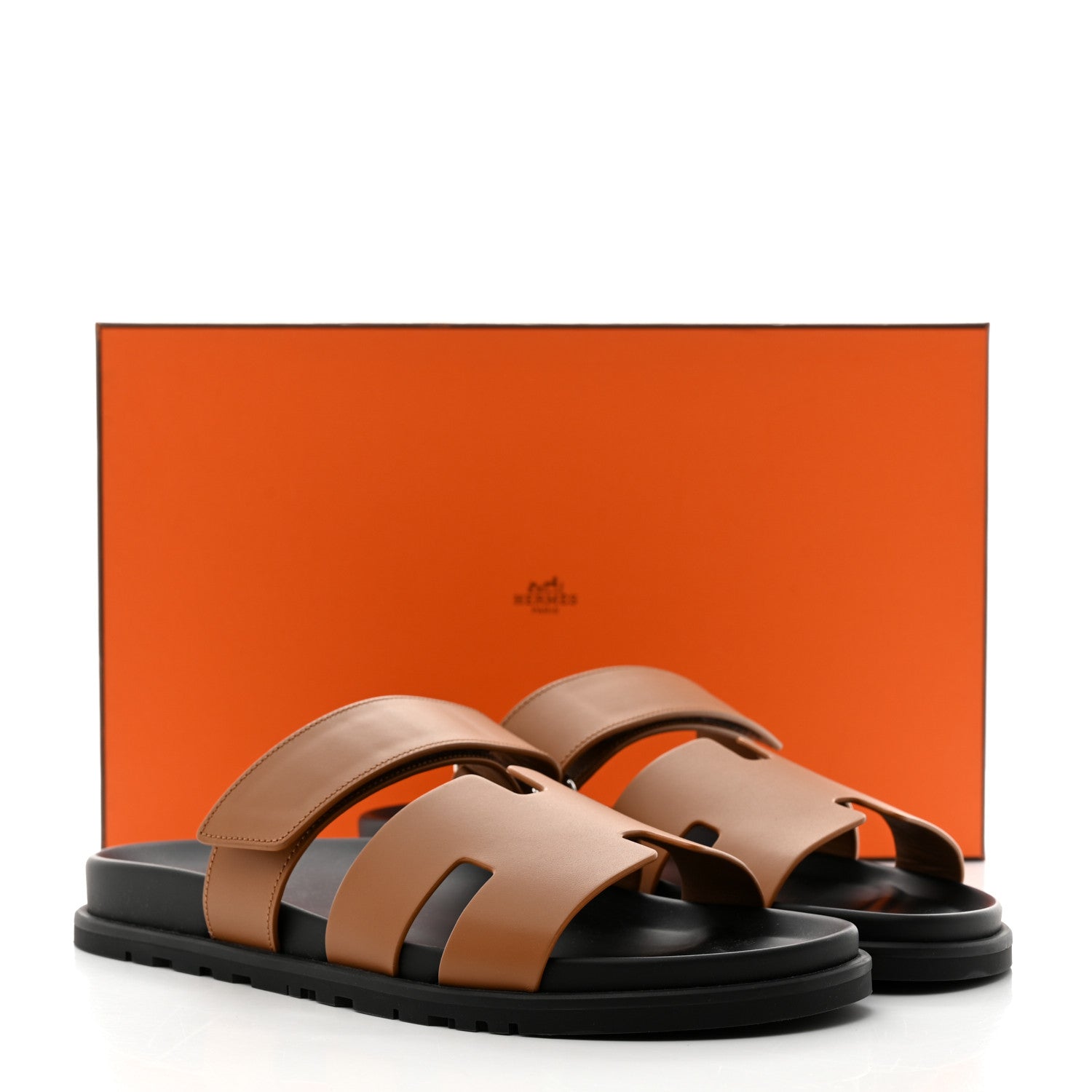 Hermes Calfskin Mens Chypre Sandals 43 Gold 9 of 9