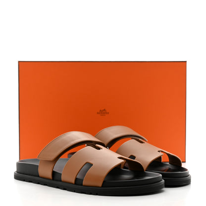Hermes Calfskin Mens Chypre Sandals 43 Gold 9 of 9