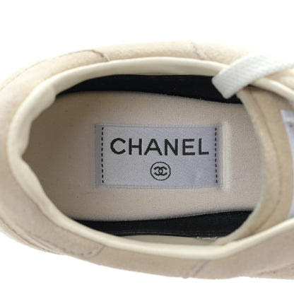 Chanel Suede Womens CC Sneakers 41 Light Beige 7 of 8
