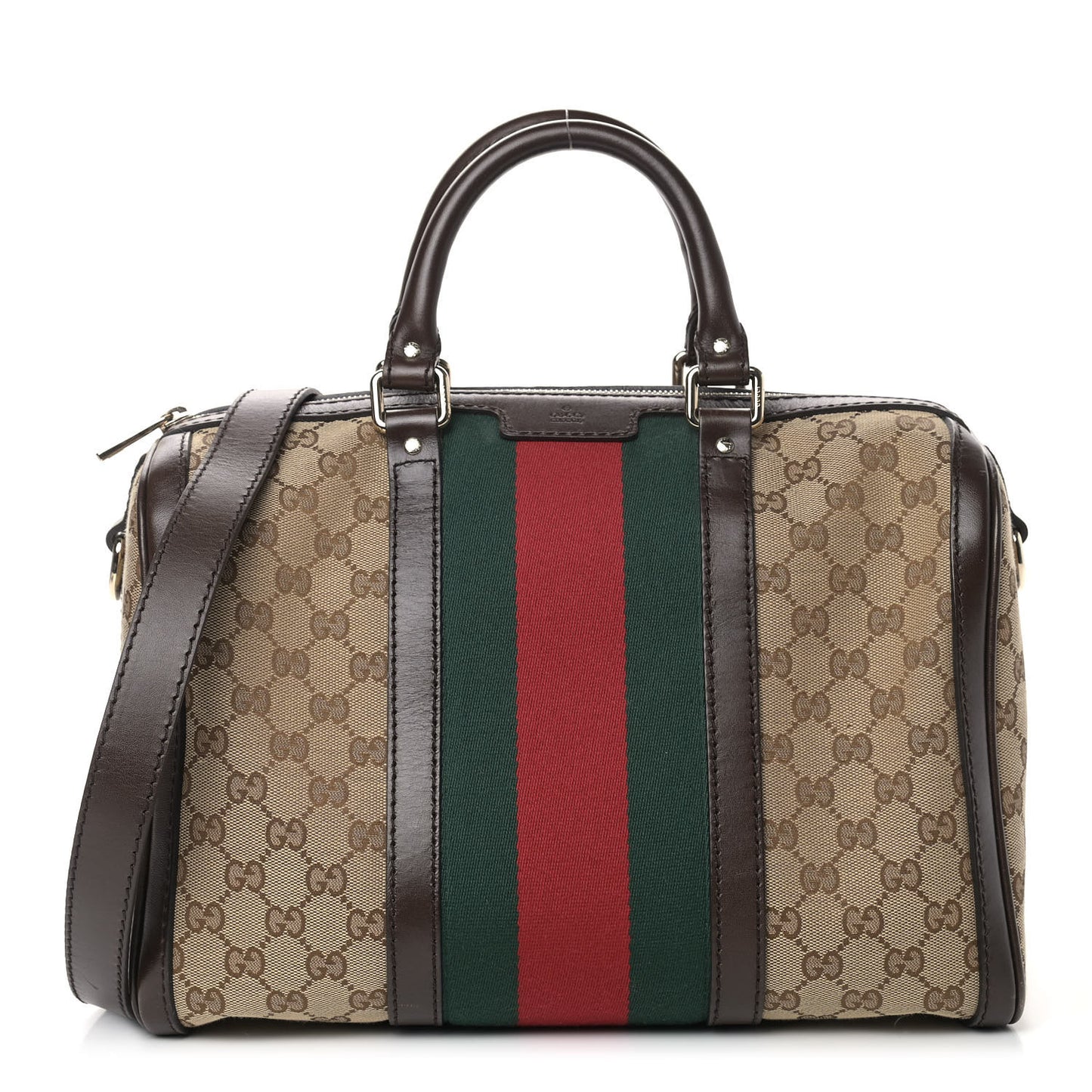 Monogram Vintage Web Medium Boston Dark Brown