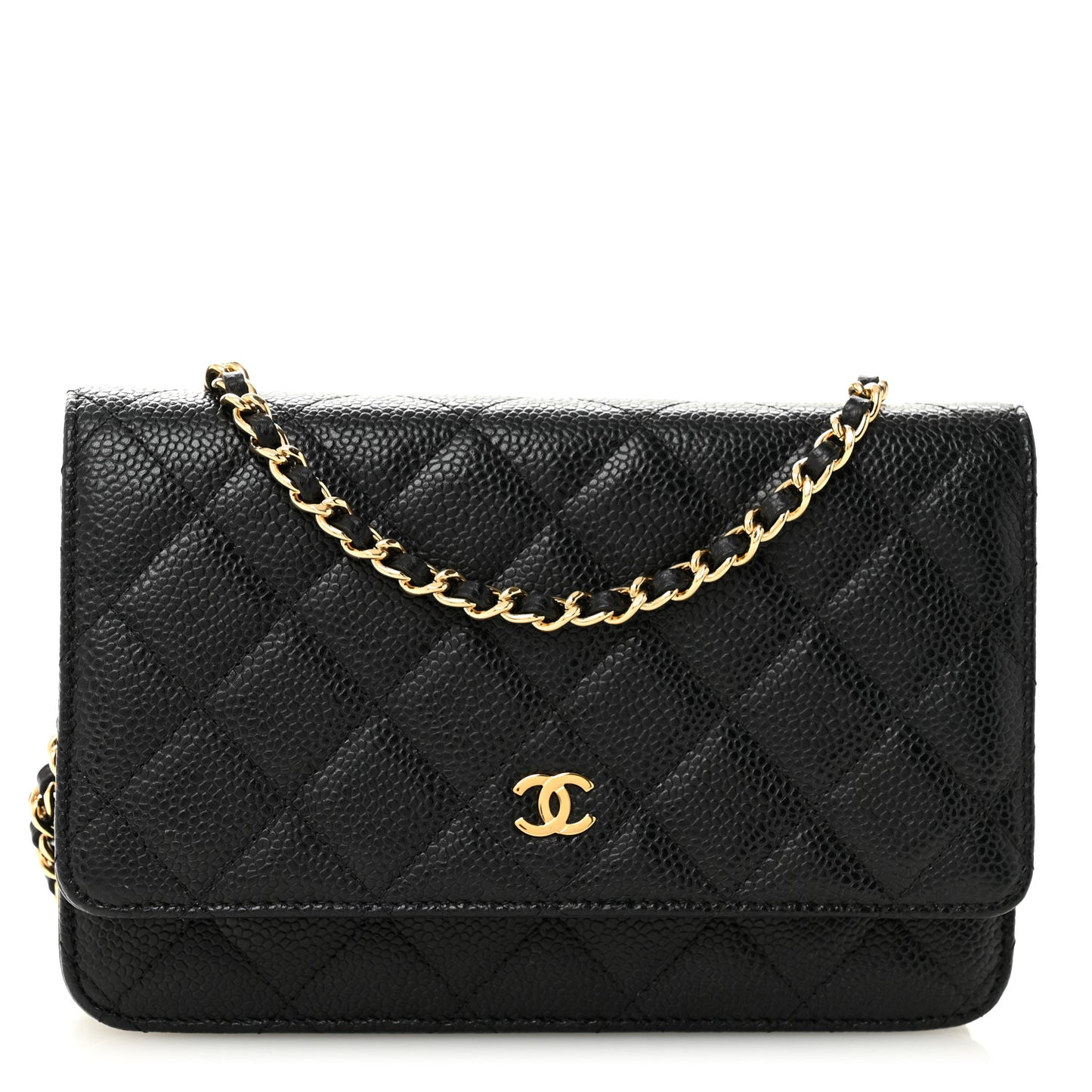 Caviar Quilted Wallet On Chain WOC Black