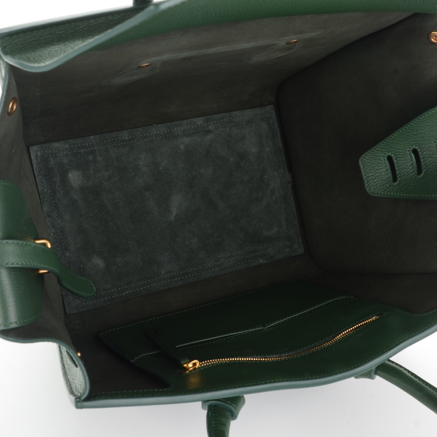 Crisped Calfskin Small Tie Knot Tote Dark Green