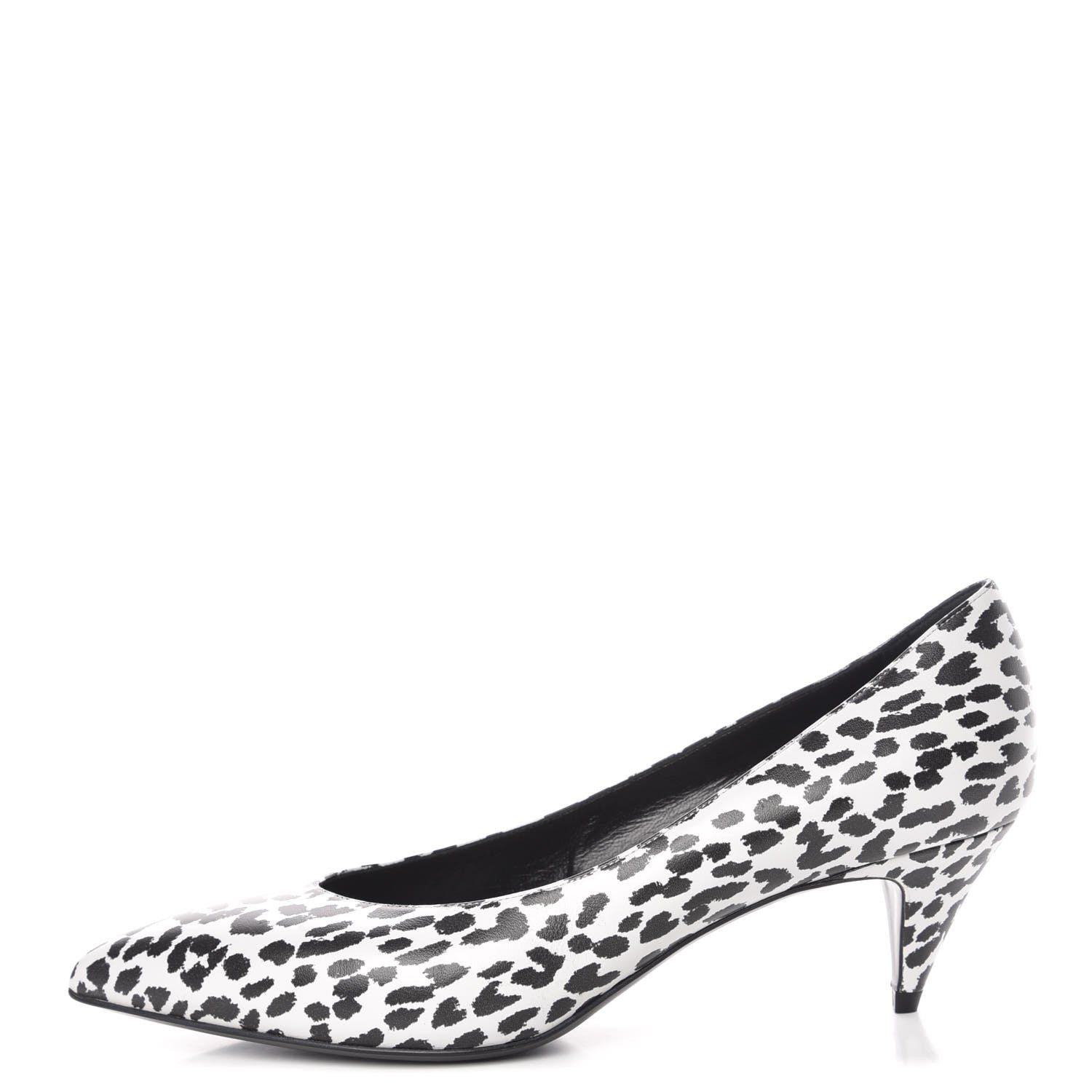 Saint Laurent Soft Calfskin Baby Cat Paris 50 Pumps 38.5 Bianco White Black 1 of 12