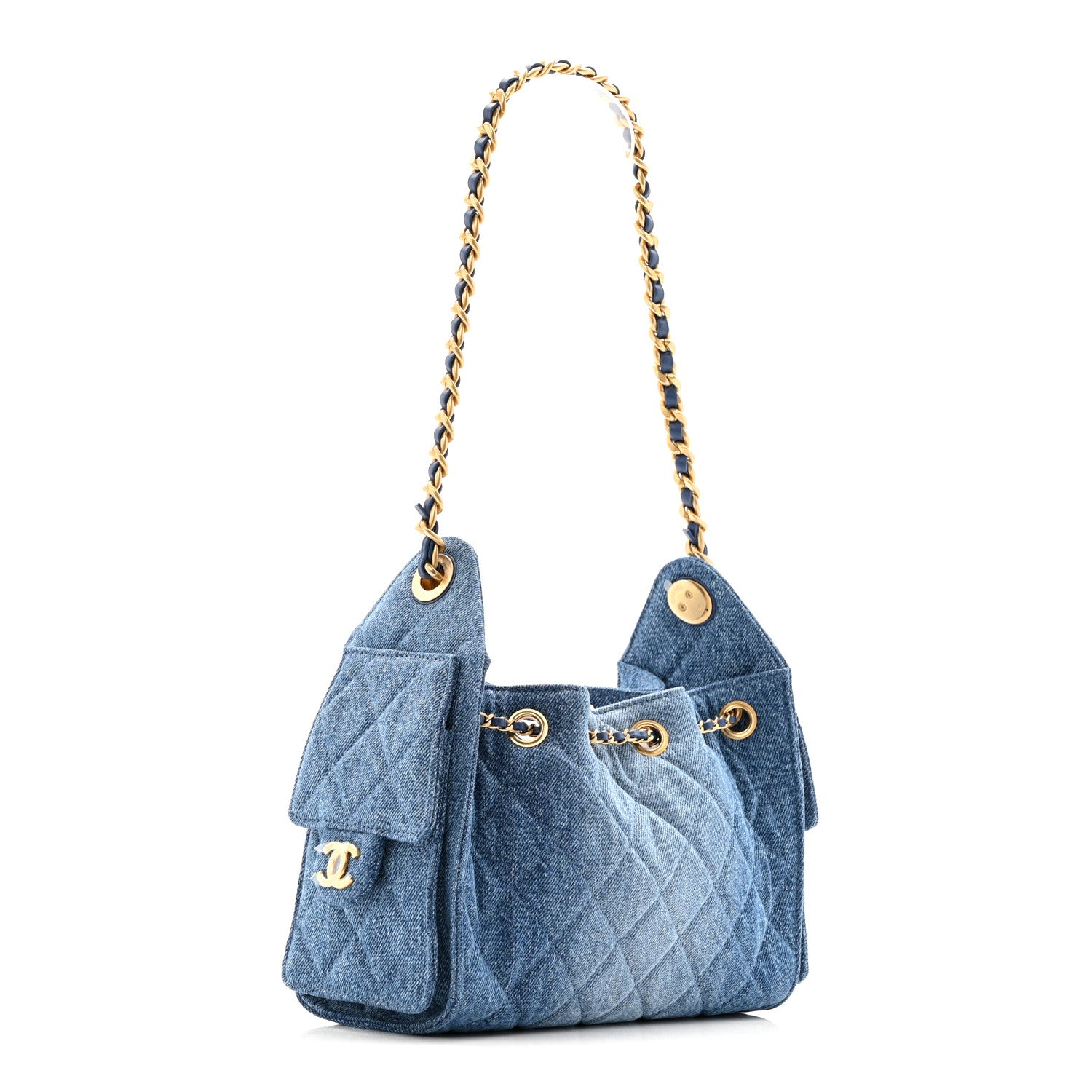 Chanel Washed Denim Quilted Mini Chanel 25 Handbag Blue 3 of 11