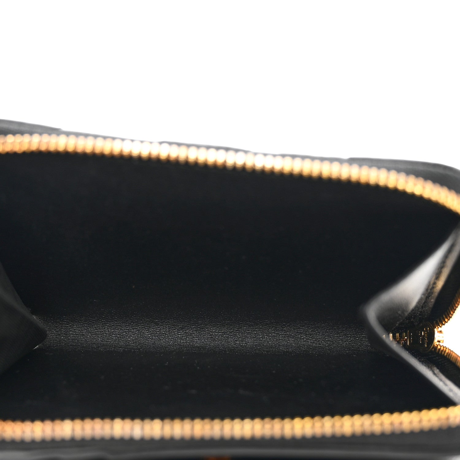 Christian Dior Grained Calfskin Supple Cannage Caro Compact Zip Card Wallet Black 6 of 7