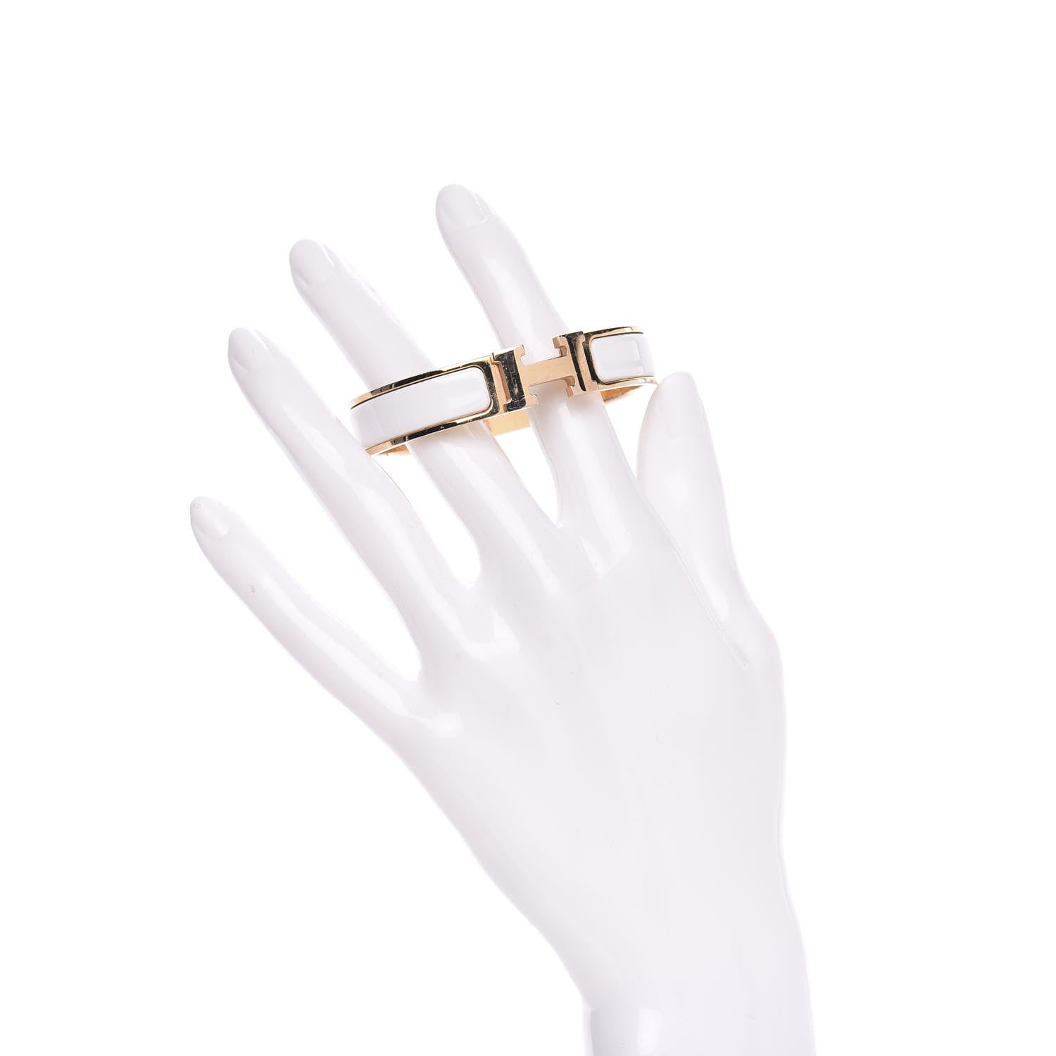 Hermes Enamel Narrow Clic Clac H Bracelet PM White 2 of 6
