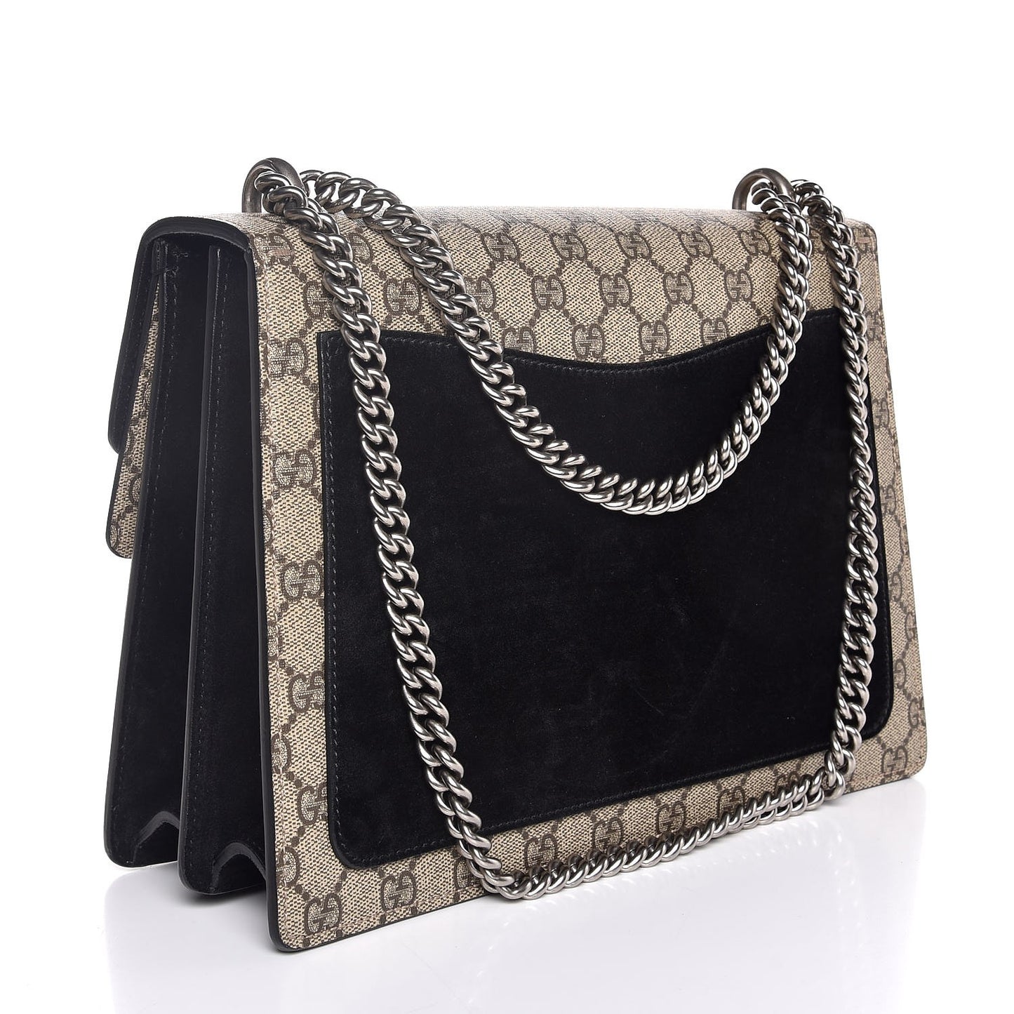 GG Supreme Monogram Medium Dionysus Shoulder Bag Black