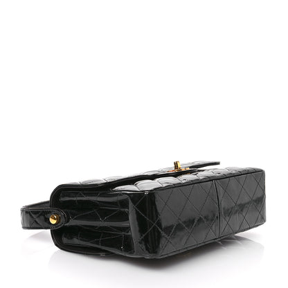 Chanel Patent Quilted Double Sided Shoulder Flap Bag Black 4 of 13