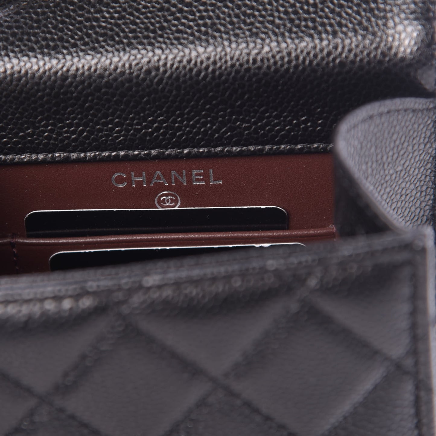 Caviar Quilted Classic Phone Holder Black