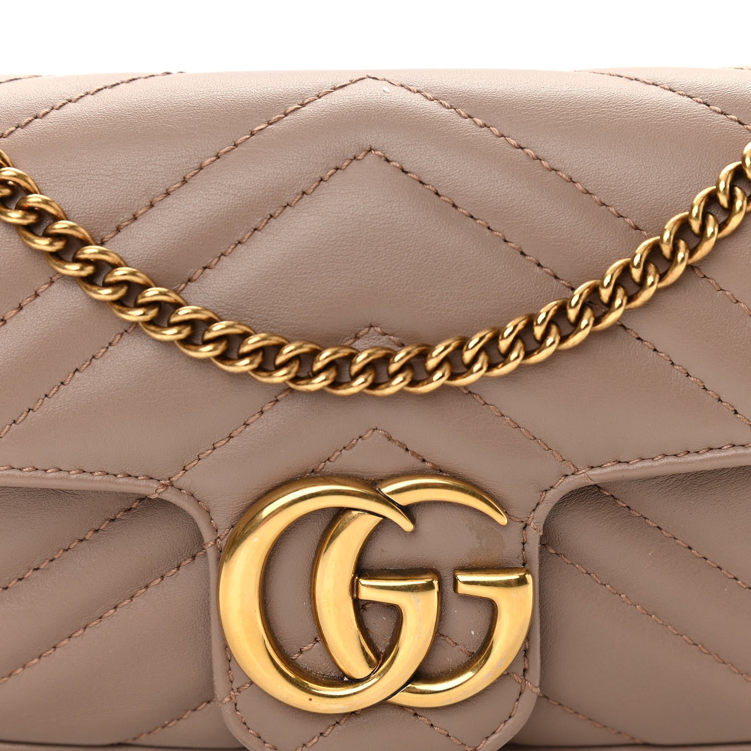 Gucci Calfskin Matelasse Super Mini GG Marmont Shoulder Bag Porcelain Rose 8 of 14