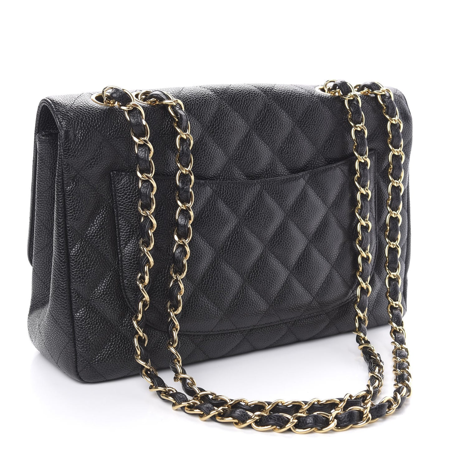 Caviar Quilted Jumbo Single Flap Black