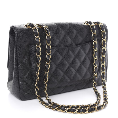 Chanel Caviar Quilted Jumbo Single Flap Black 3 of 11