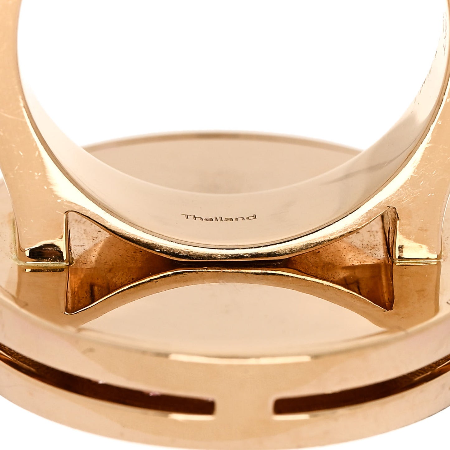 18K Rose Gold Diamond Sapphire Mother of Pearl Verona Rainbow Disc Ring 53 6.5