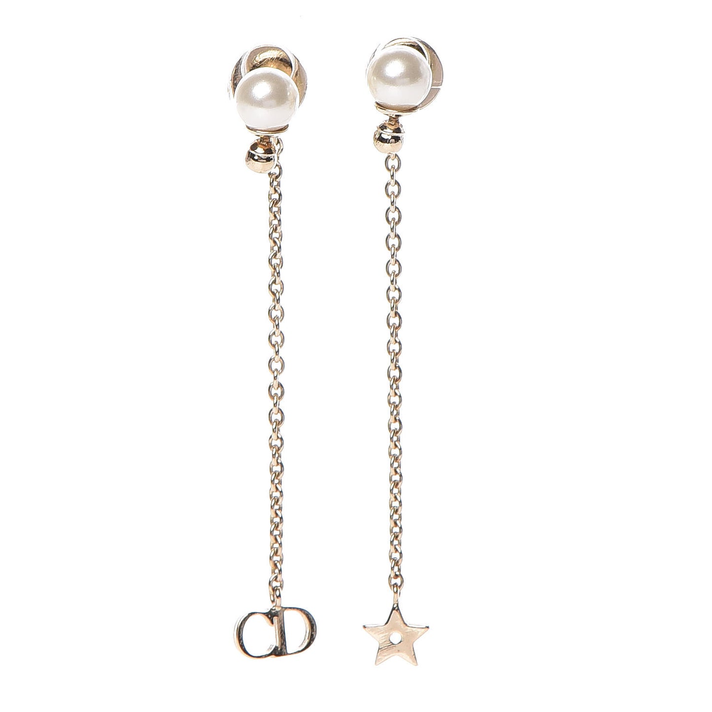Pearl La Petite Tribale Dangle Chain Earrings Gold