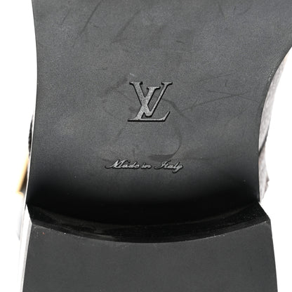 Louis Vuitton Calfskin Monogram Wonderland Flat Ranger Boots 37 Black 6 of 10