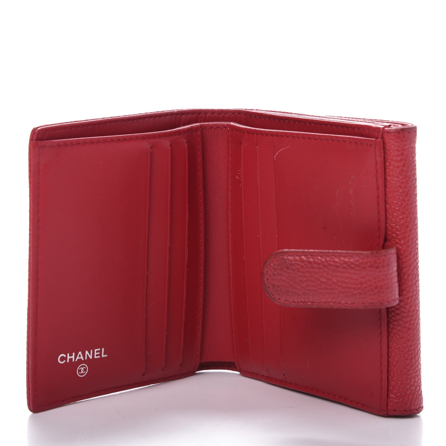Caviar Timeless CC Compact French Wallet Red