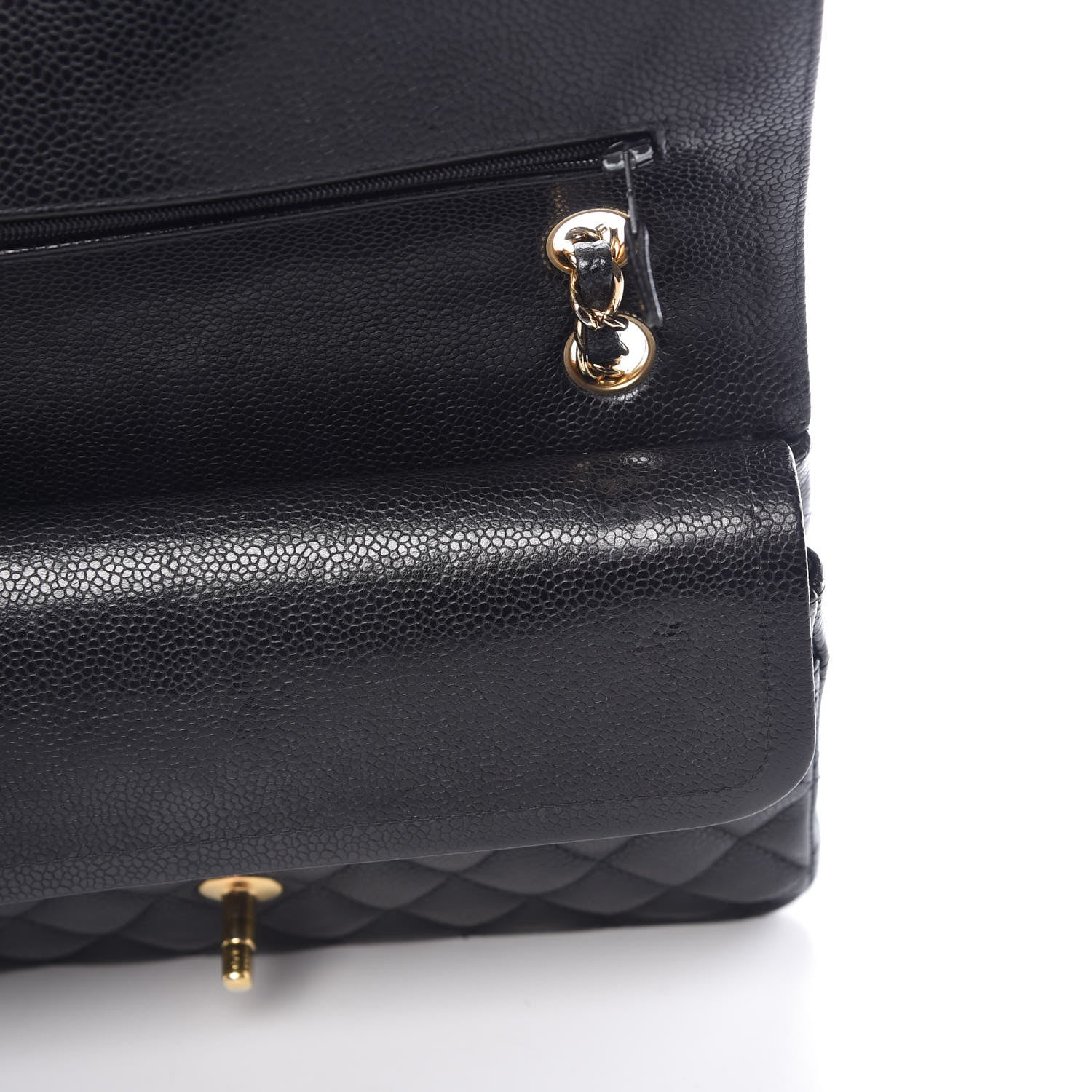 Chanel Caviar Quilted Medium Double Flap Black 10 of 12