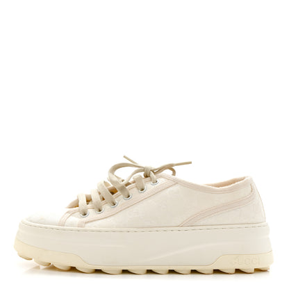 Gucci GG Monogram Womens 1977 Tennis Platform 52mm Sneakers 39.5 Great White Mystic White 1 of 8