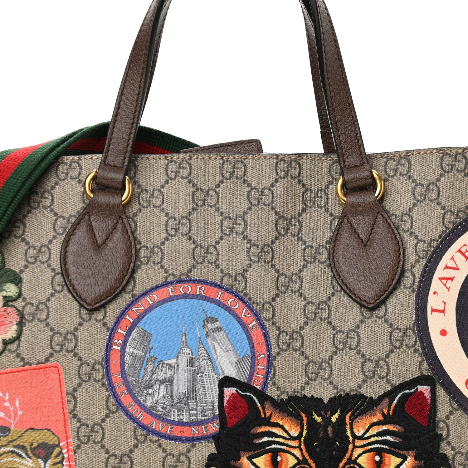 Gucci Soft GG Supreme Monogram Courrier Medium Crossbody Tote Beige New Acero 9 of 11