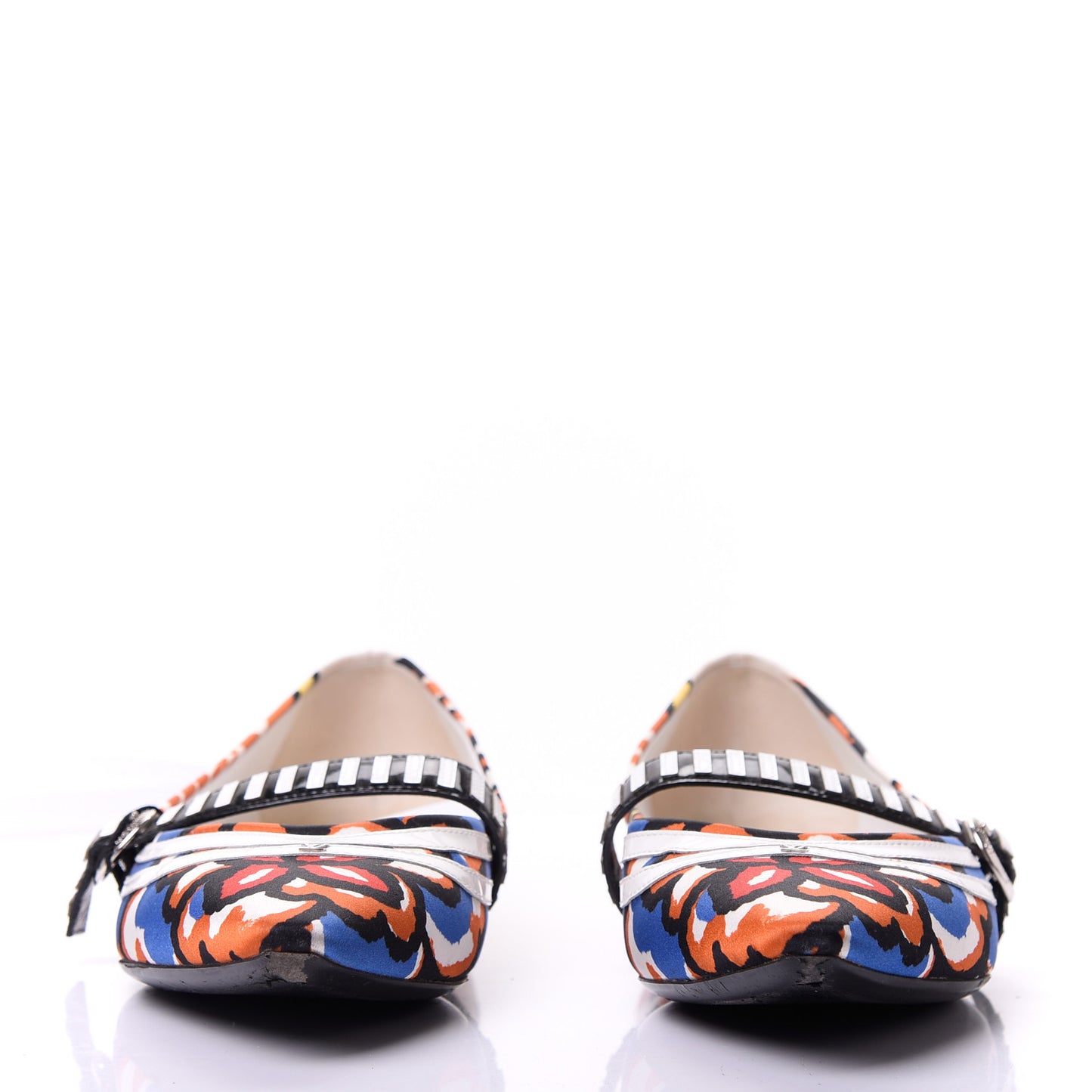 Satin Psychadelic Ballerina Flats 37.5 Multicolor