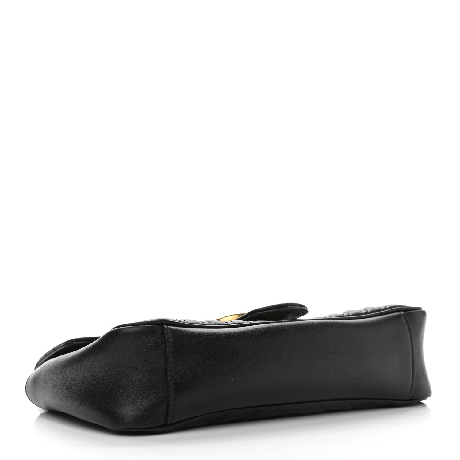 Gucci Calfskin Matelasse Small GG Marmont Shoulder Bag Black 4 of 17