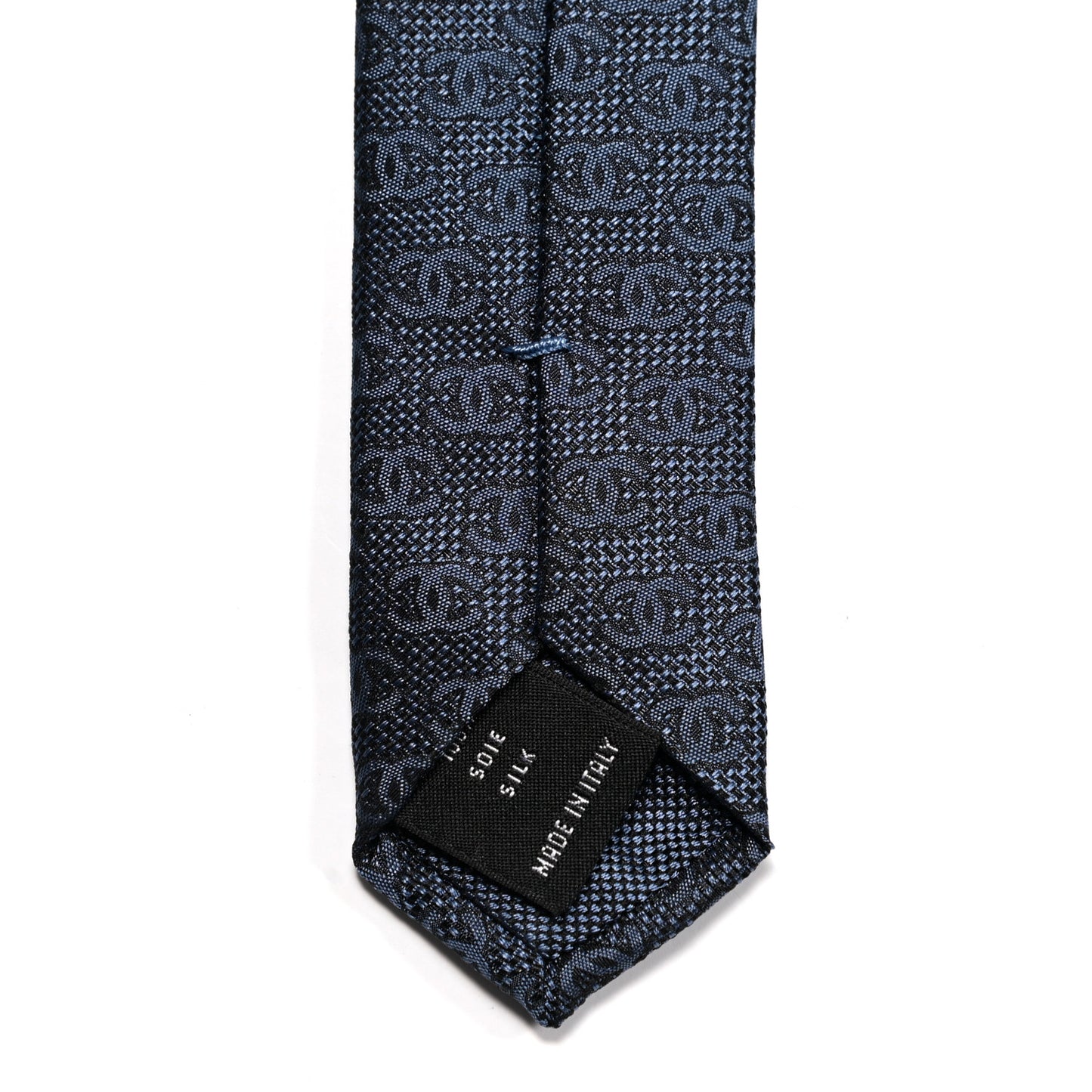 Mens Silk CC Neck Tie Blue