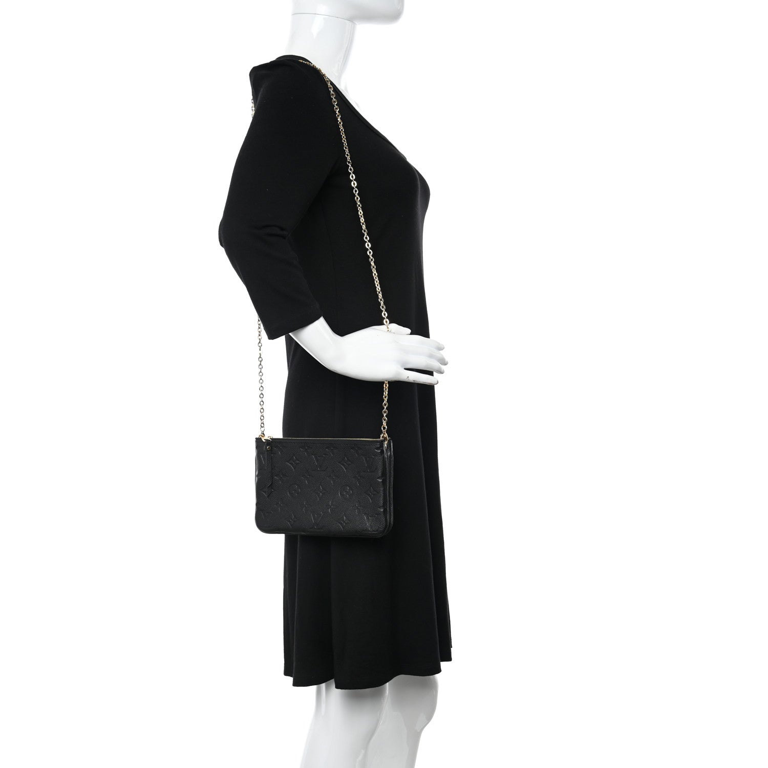 Louis Vuitton Empreinte Double Zip Pochette Black 2 of 11