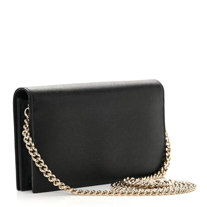 Gucci Textured Calfskin Medium Betty Chain Wallet Black 3 of 14