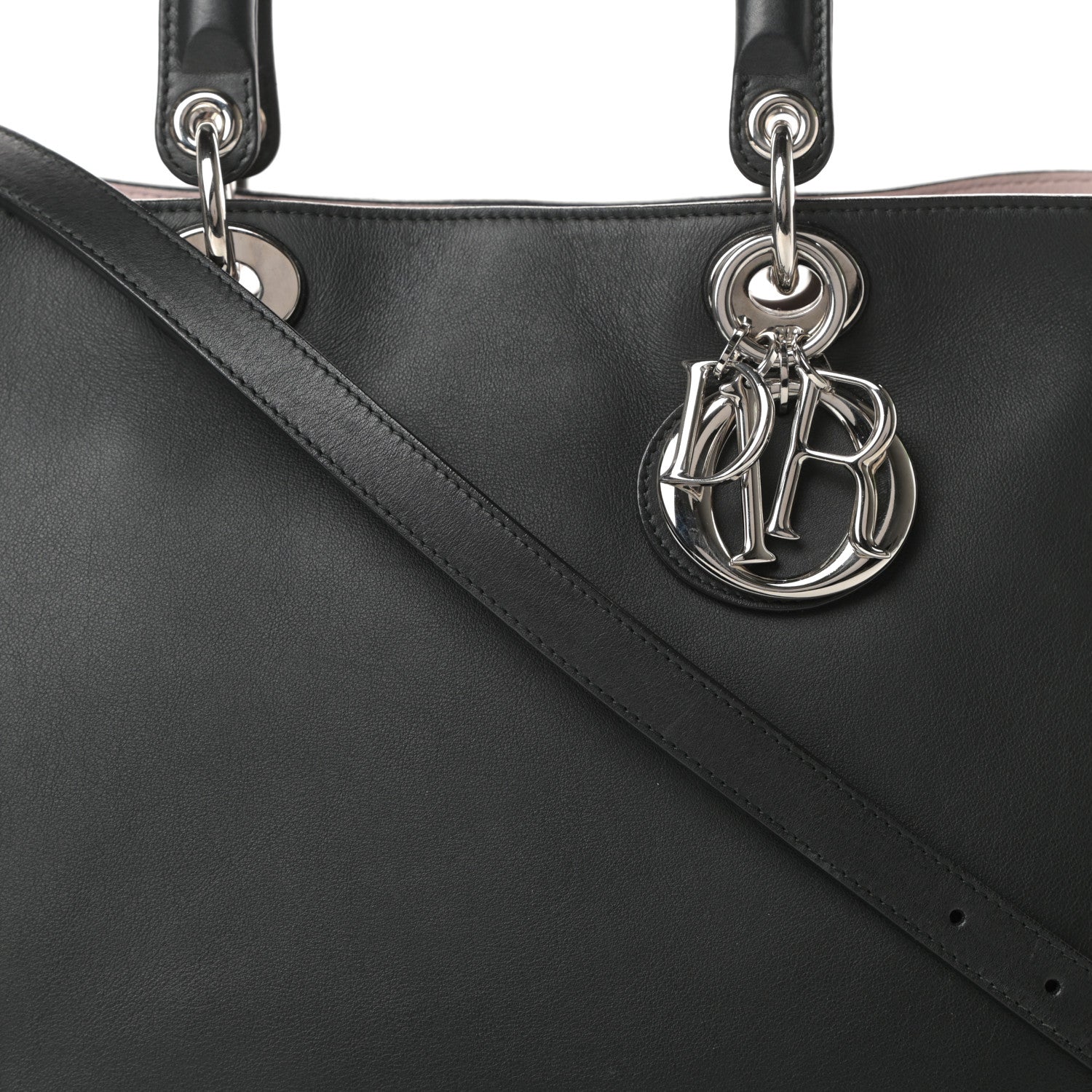 Christian Dior Smooth Calfskin Large Diorissimo Tote Black Rose Poudre 8 of 14