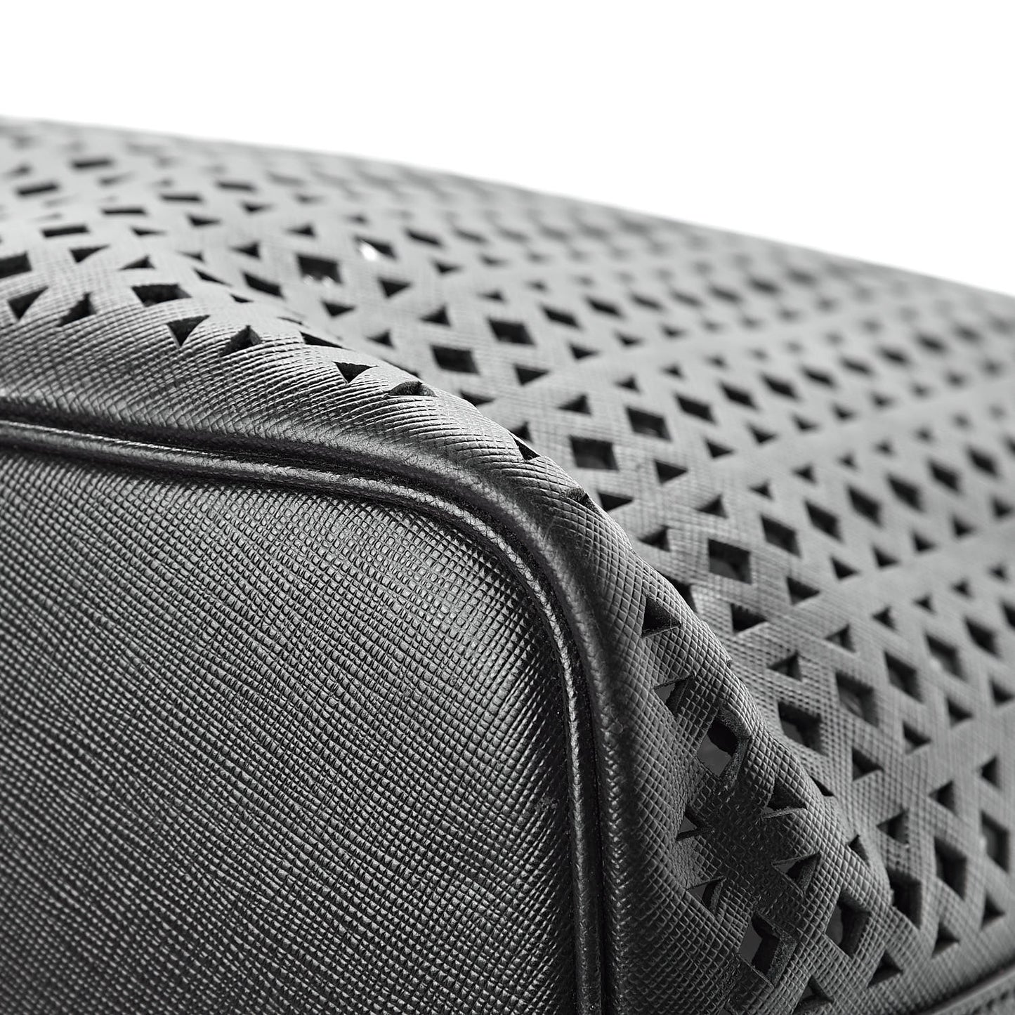 Saffiano Perforated Tote Black