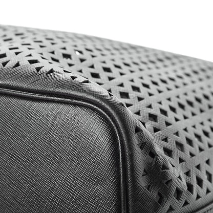 Prada Saffiano Perforated Tote Black 12 of 17