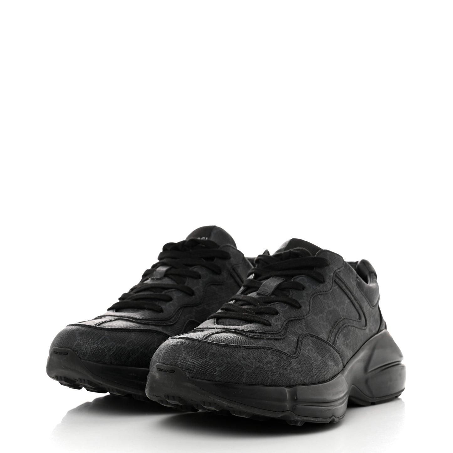 GG Supreme Monogram Mens Rhyton Sneakers 10.5 Black