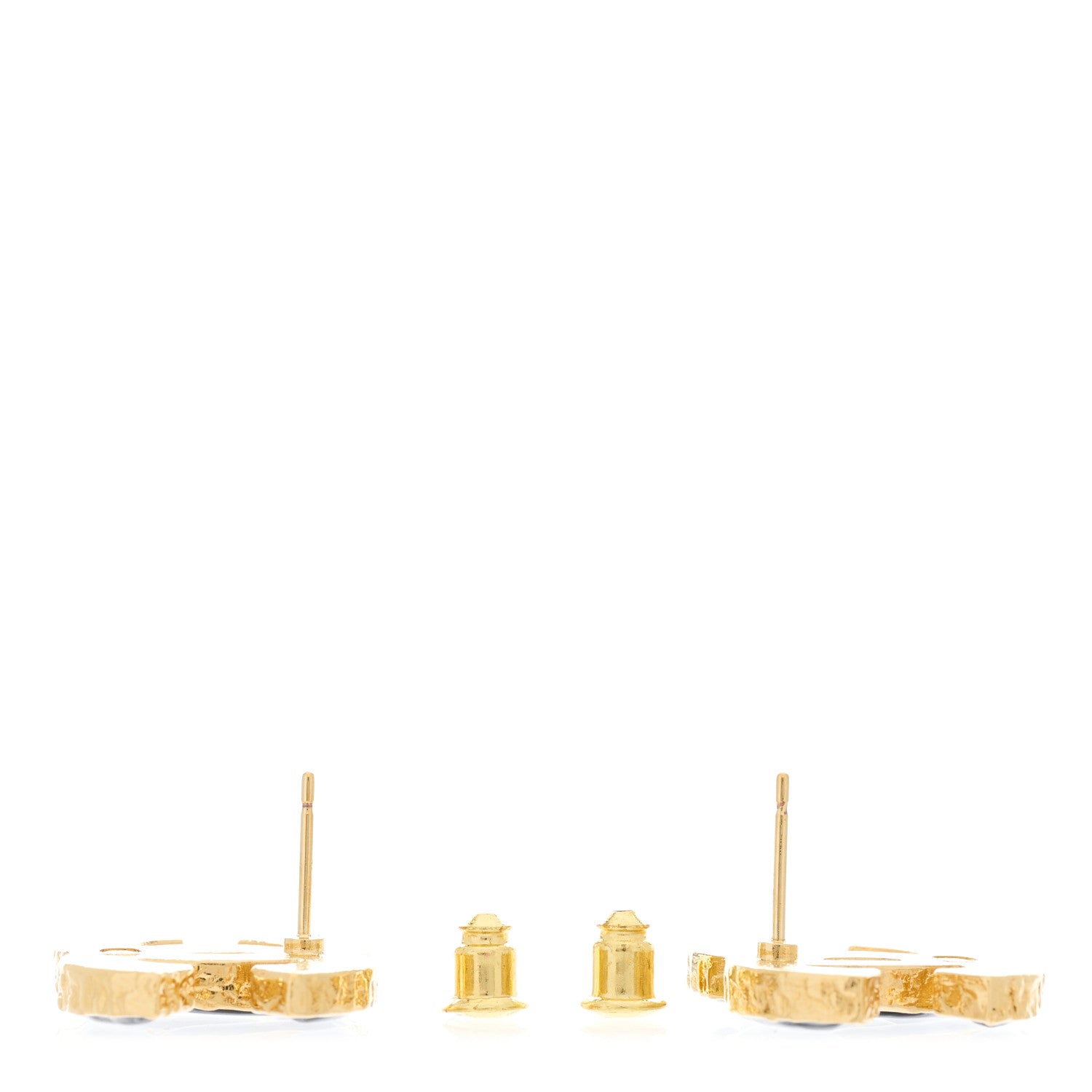 Chanel Metal Enamel CC Earrings Black Gold 3 of 5