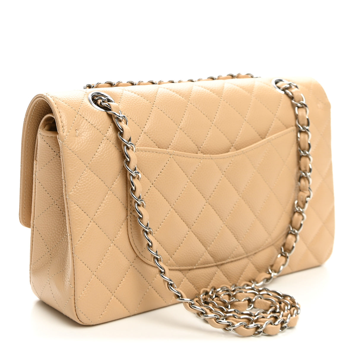 Chanel Caviar Quilted Medium Double Flap Beige 3 of 10