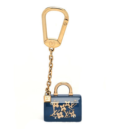 Louis Vuitton Resin Inclusion Speedy Bag Charm Key Chain Blue 1 of 5