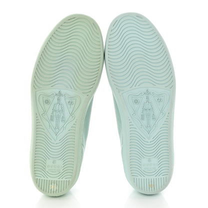 Gucci Calfskin Interlocking G Perforated Womens Ace Sneakers 36.5 Water Green Synthetic Green Garden 5 of 9