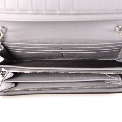 Gucci GG Supreme Monogram GG Pierce Chain Clutch Wallet Ecru Grigio 7 of 10