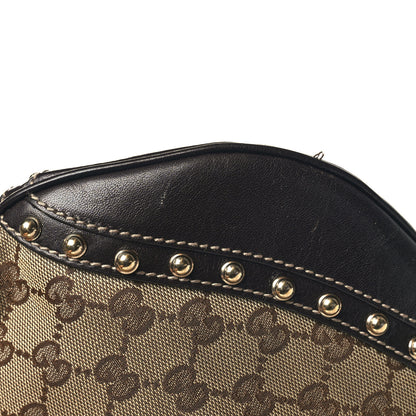 Gucci Monogram Web Studded Pelham Shoulder Bag Dark Brown 11 of 13