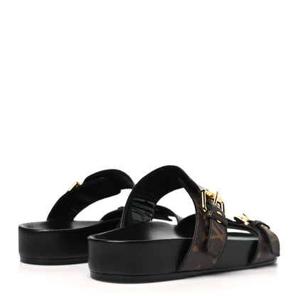 Louis Vuitton Monogram Bom Dia Mule Sandals 38 Black 5 of 10