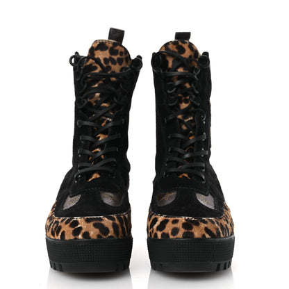 Louis Vuitton Suede Calfskin Monogram Calf Hair Laureate Platform Desert Boots 41 Black 3 of 14