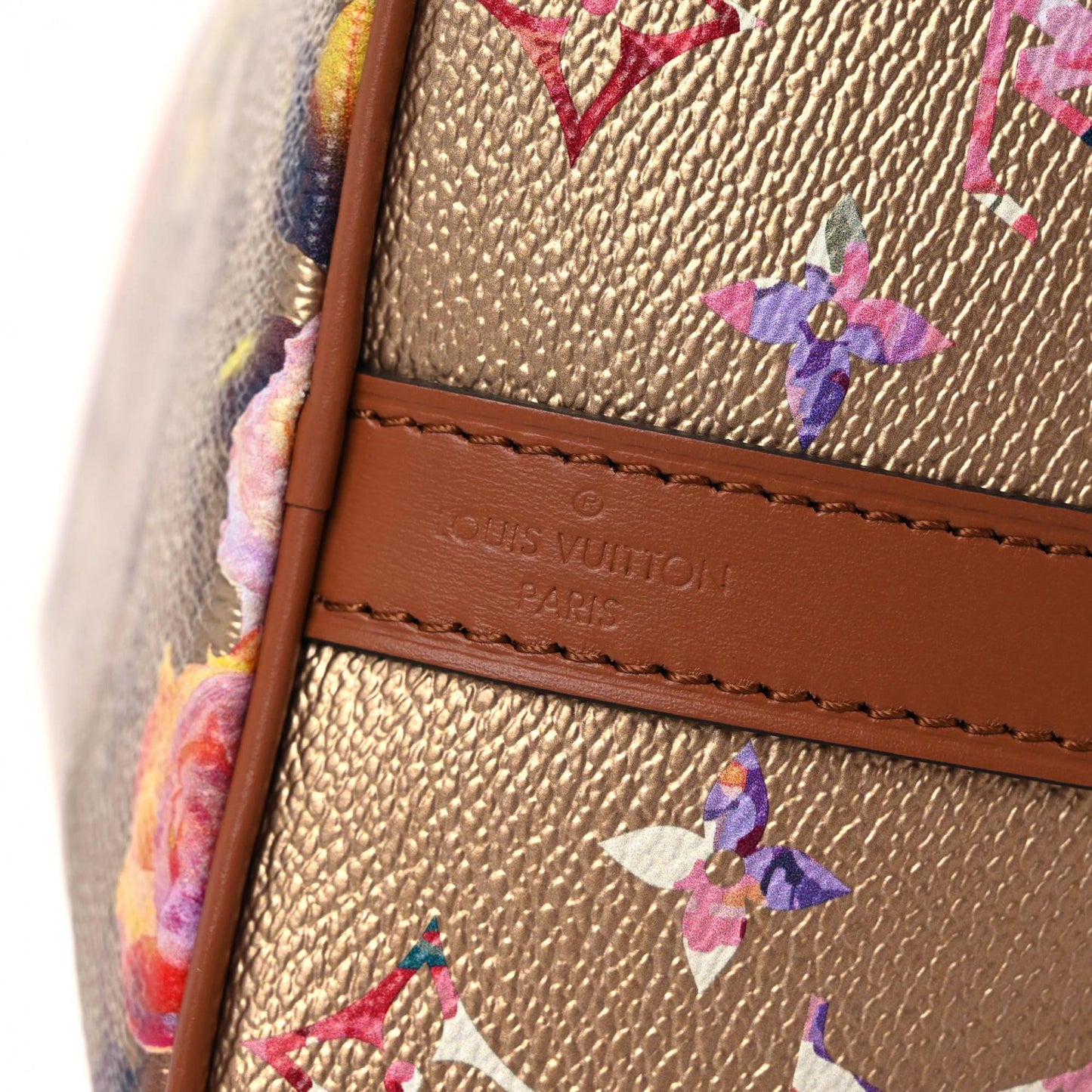 Metallic Monogram LV Garden Speedy Bandouliere 25 Gold