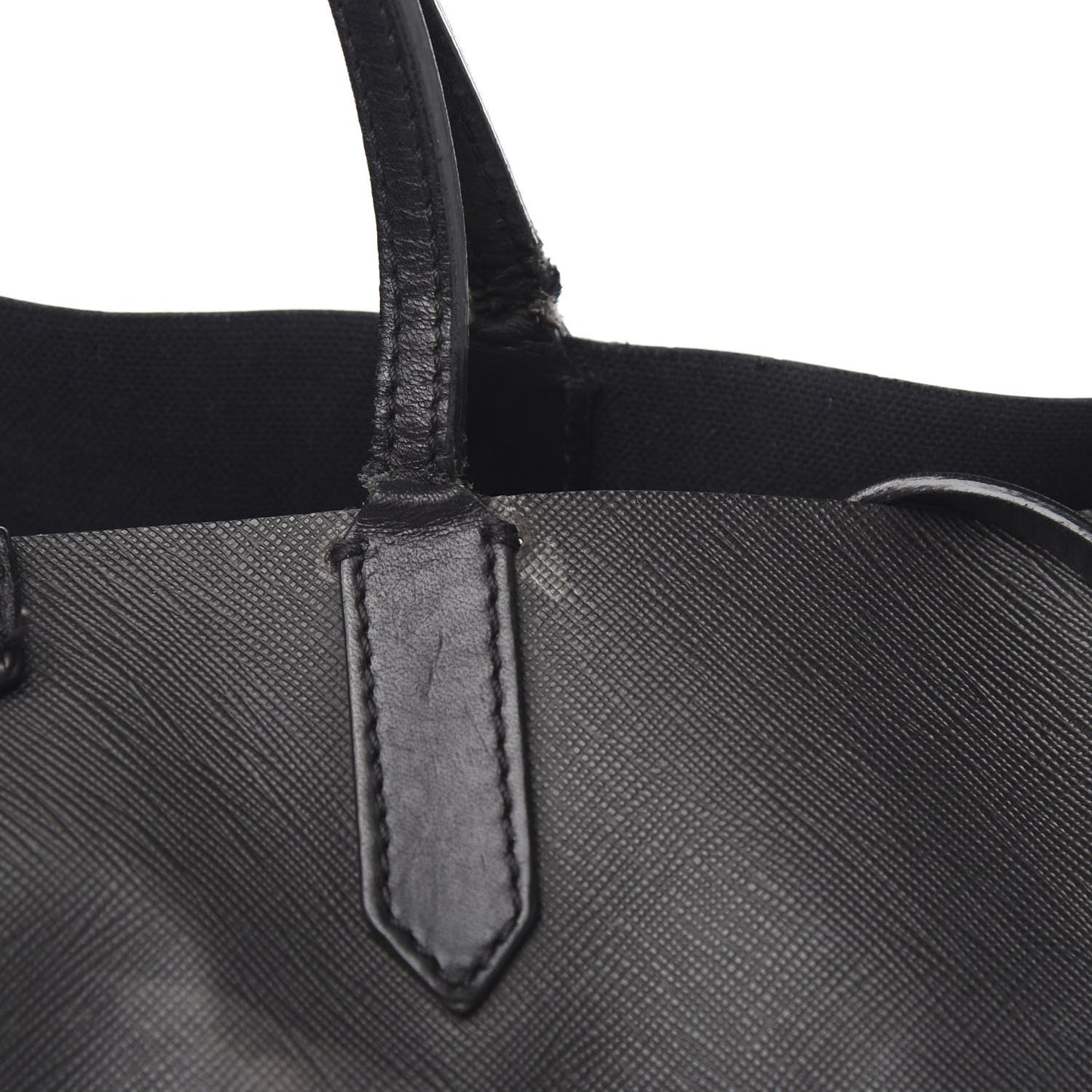 Textured Coated Canvas Rottweiler Pint Large Antigona Tote Black