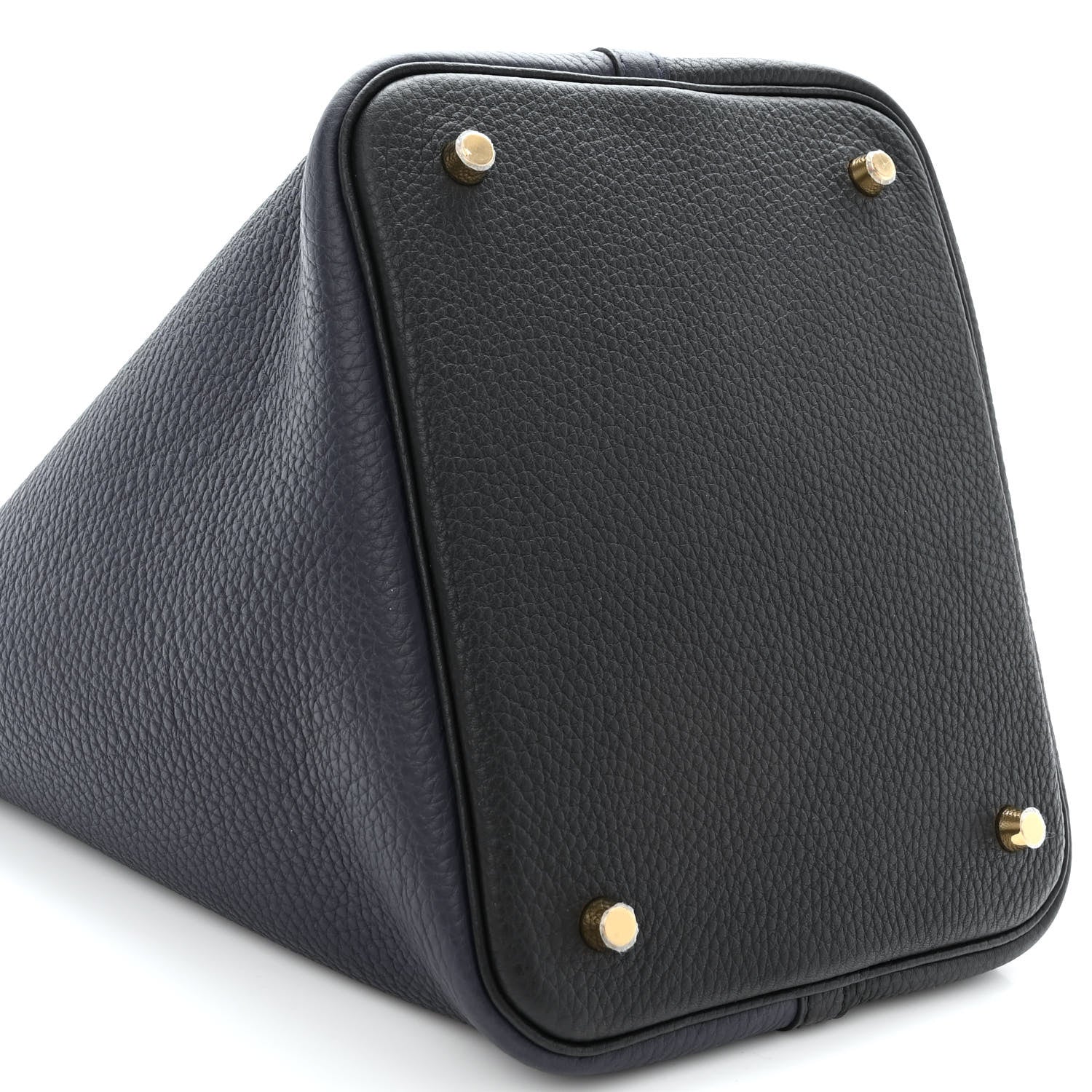 Hermes Taurillon Clemence Casaque Picotin Lock 22 MM Bleu Nuit Black Blue Frida 9 of 11